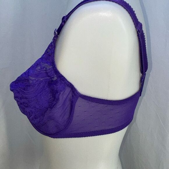 Victorias Secret Gold Label vintage purple lace bra corset front 38DD - Picture 2 of 7
